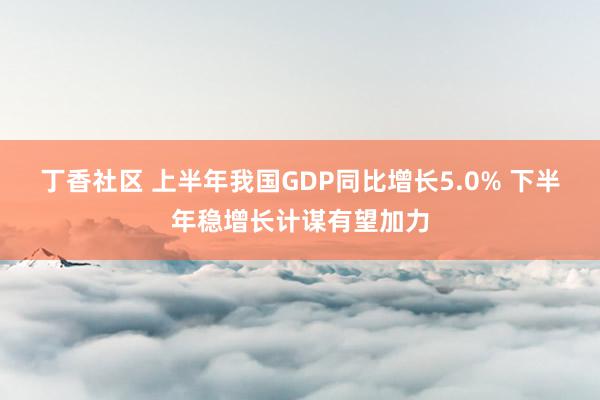 丁香社区 上半年我国GDP同比增长5.0% 下半年稳增长计谋有望加力