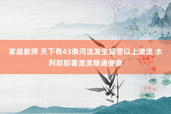 家庭教师 天下有43条河流发生超警以上激流 水利部部署激流精通使命