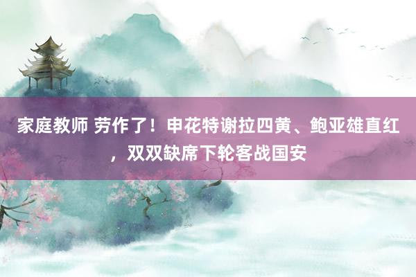 家庭教师 劳作了！申花特谢拉四黄、鲍亚雄直红，双双缺席下轮客战国安