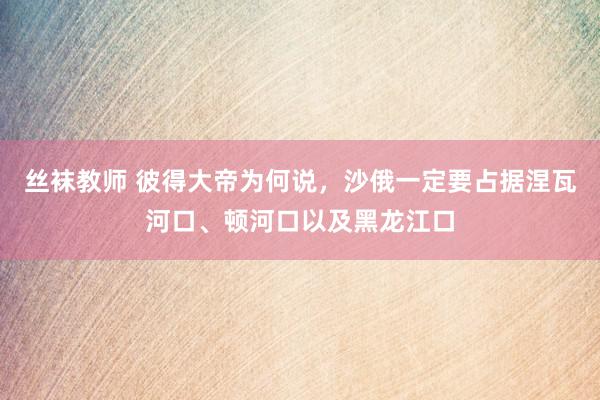 丝袜教师 彼得大帝为何说，沙俄一定要占据涅瓦河口、顿河口以及黑龙江口