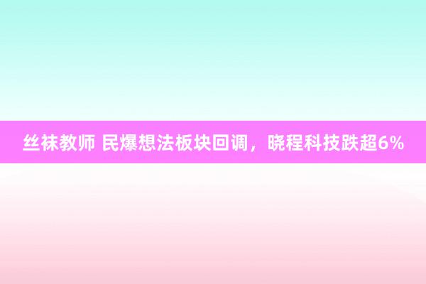 丝袜教师 民爆想法板块回调，晓程科技跌超6%