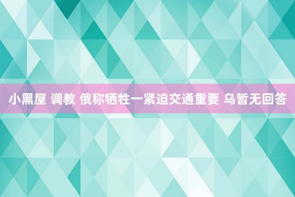 小黑屋 调教 俄称牺牲一紧迫交通重要 乌暂无回答