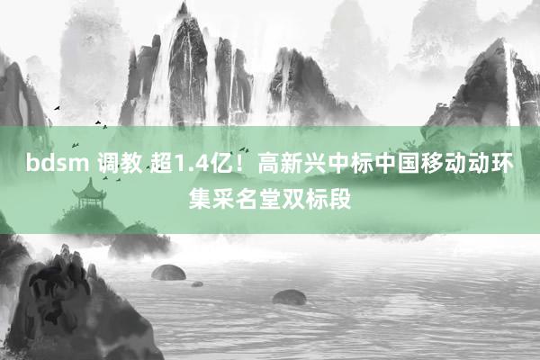 bdsm 调教 超1.4亿！高新兴中标中国移动动环集采名堂双标段