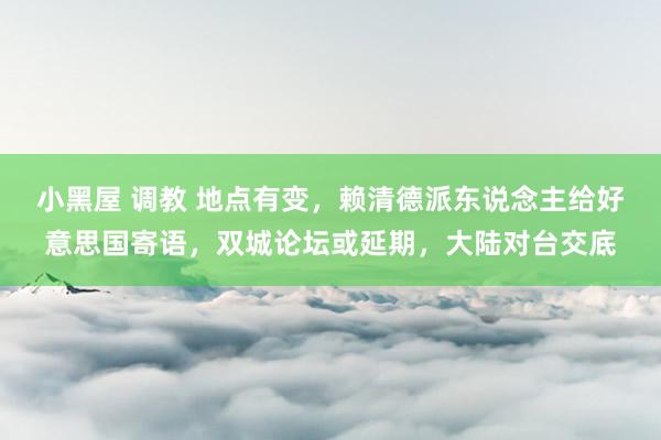 小黑屋 调教 地点有变，赖清德派东说念主给好意思国寄语，双城论坛或延期，大陆对台交底